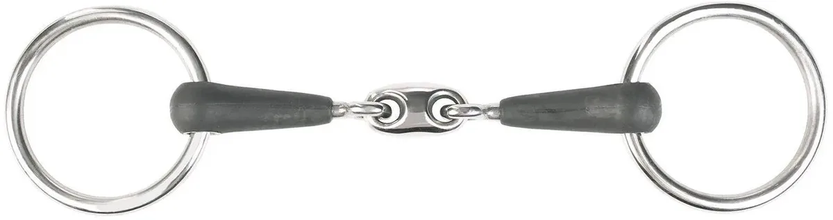 2-rings rubberen paardenbit Horze Chantilly van Horze in Zwart – productfoto