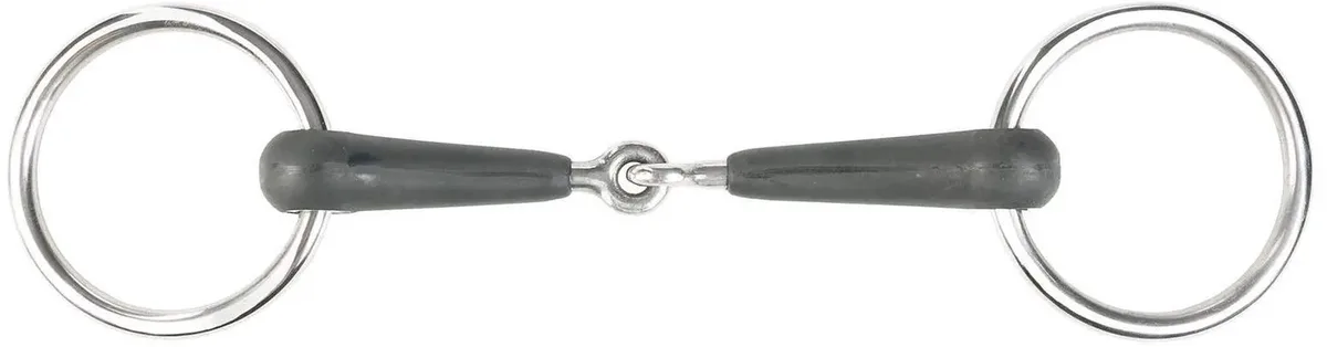 2-rings rubberen paardenbit Horze Chantilly van Horze in Zwart – productfoto