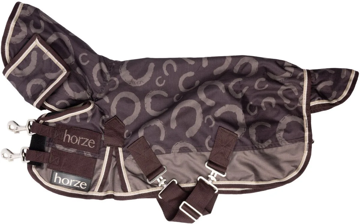 Buitendekens met dekenhals voor paarden Horze Glasgow 0g by Horze in Grey – product photo