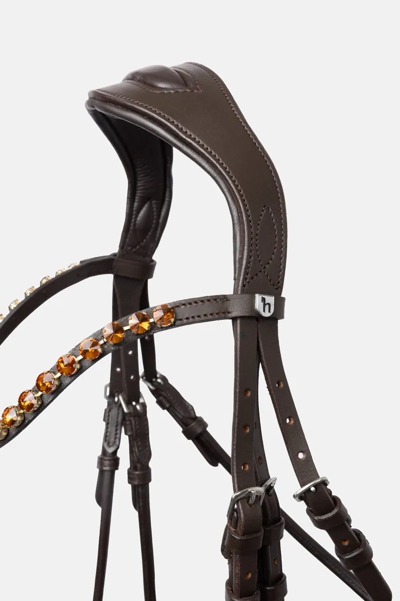 Clermont Anatomisch Hoofdstel, Vollblut by Horze in Dark Brown – product photo