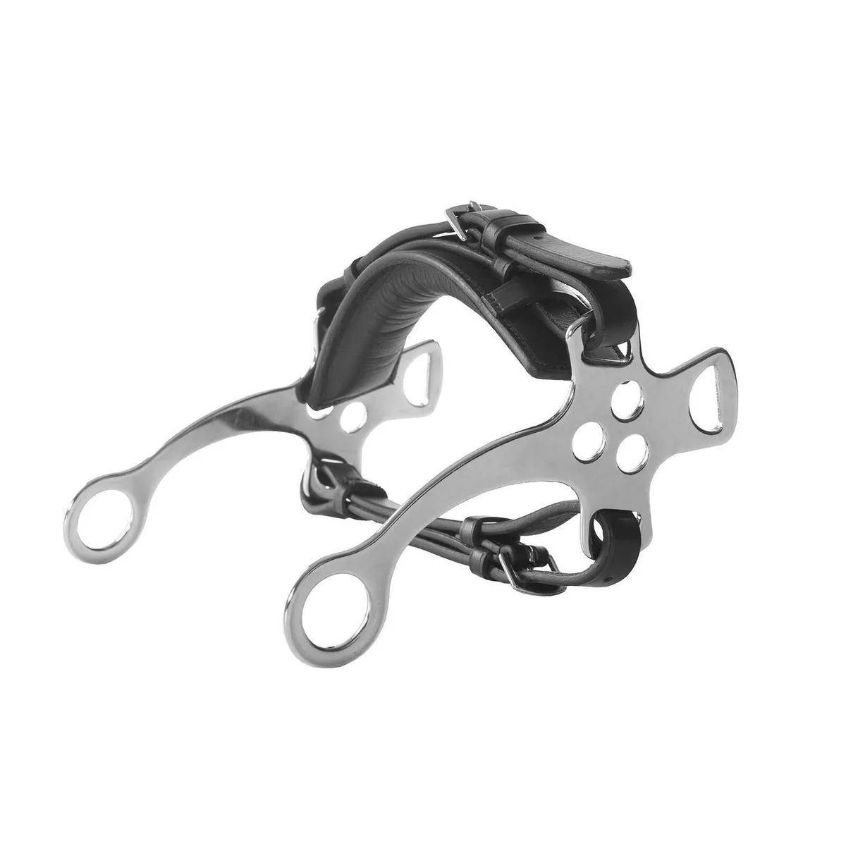 Hackamore paarden bit in leer Horze van Horze in Zwart – productfoto