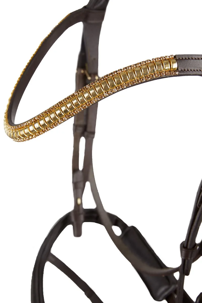 Highbury Anatomisch Hoofdstel met kristallen frontriem, Vollblut by Horze in Dark Brown – product photo