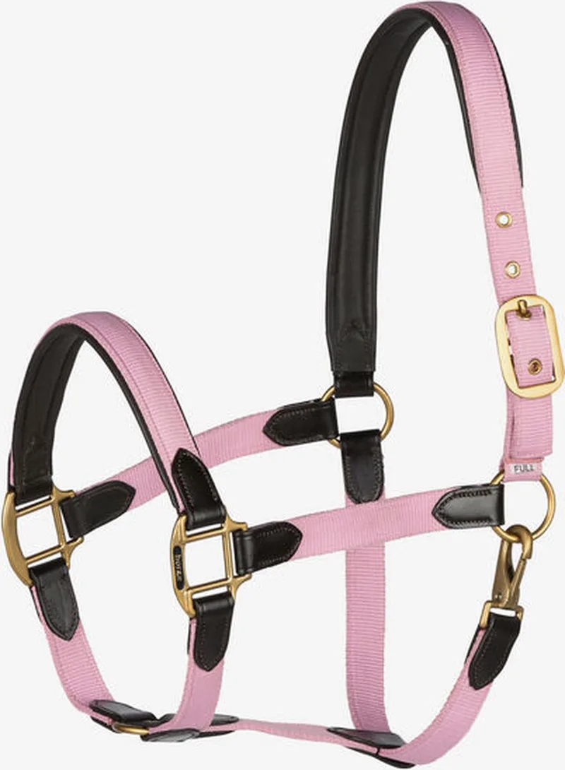 Luxe halster leer / nylon - pony van Horze in Roze – productfoto