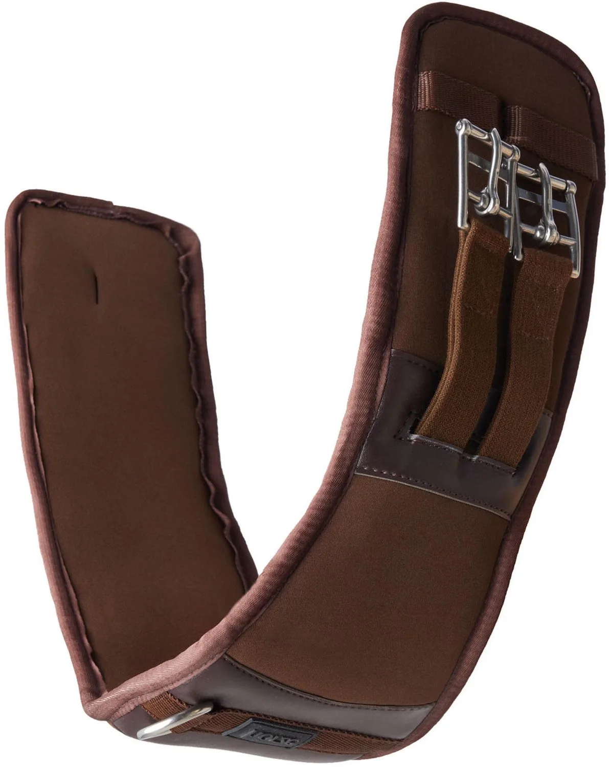 Neopreen dressuursingel met elastiek Horze Varna by Horze in Demitasse bruin – product photo