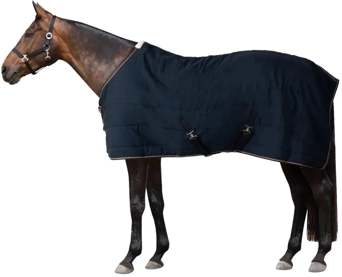 Staldeken voor paard met onderlaag Horze Glasgow - 200 G de Horze en Antiek donkerblauw – photo produit