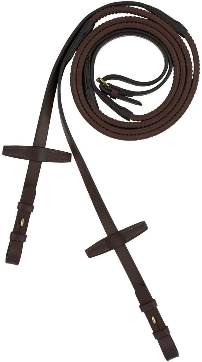 Teugels voor paarden in leder met rubber Horze Muswell von Horze in Braun – Produktfoto