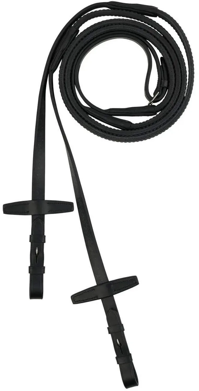 Teugels voor paarden in leder met rubber Horze Muswell de Horze en Noir – photo produit