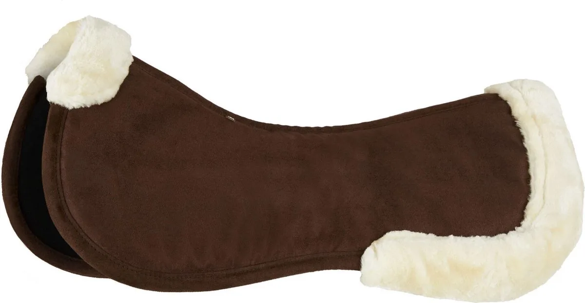 zadelpad Memoryfoam met bontrand - pony de Horze en Marron – photo produit