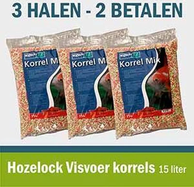 Visvoer korrels 15 liter (3 halen - 2 betalen) de Hozelock – photo produit