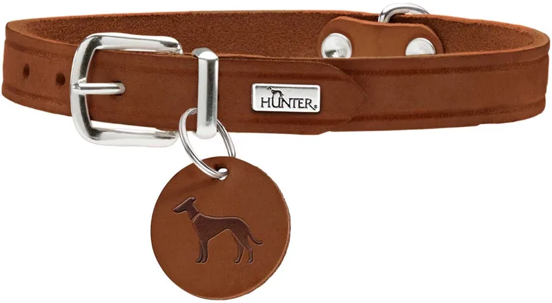 Aalborg halsband - M - verstelbaar: 38 - 47 cm | Breedte 2,0 cm - cognac fra Hunter i Brun – produktbillede