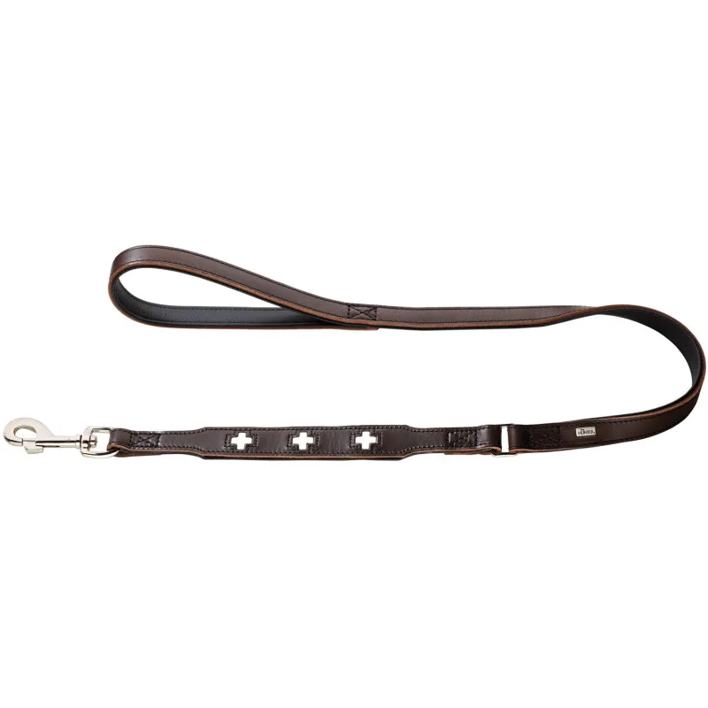 Führleine Swiss schwarz/ braun M-L van Hunter in Zwart, Bruin, Regular – productfoto