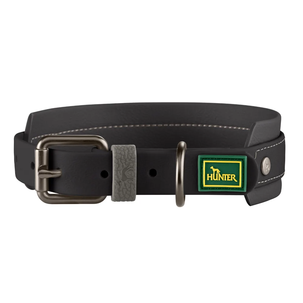 Halsband Havana, zwart maat M: 50 cm lang, 35 mm brede hond van Hunter – productfoto