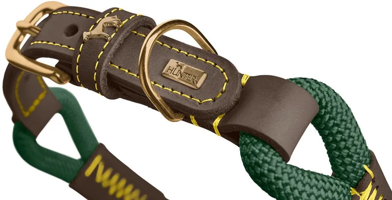 Halsband Malia Donkergroen&Donkerbruin - Hondenhalsband - 55 cm de Hunter – photo produit