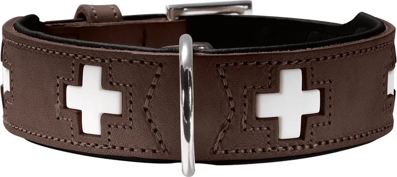 Halsband Swiss Leer Nappa Bruin/Zwart by Hunter – product photo 1 of 5