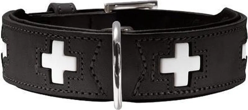 Halsband Swiss - Zwart - 55 cm van Hunter in Beige, Zwart – productfoto