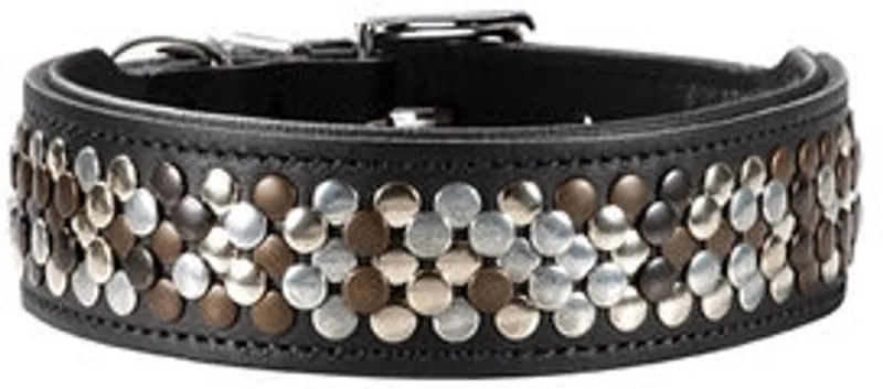 halsband voor hond arizona zwart nappaleer zwart onderlegd 41-49 cm de Hunter en Noir, Marron – photo produit