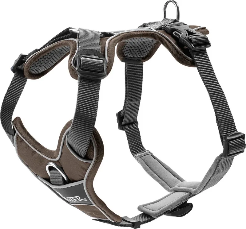 Harnas Divo Bruin&Grijs - Hondentuig - L 72-100 Cm de Hunter en Marron – photo produit