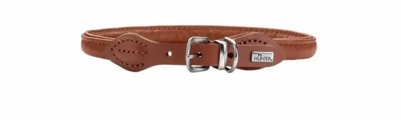 Hondenhalsband Round & Soft Canadian Up Maat 50 by Hunter in Cognac – product photo