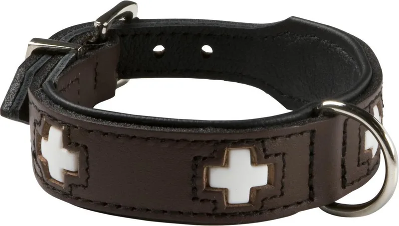 Hondenhalsband Swiss Bruin Maat 32 24-28 cm de Hunter – photo produit