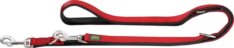 Hondenriem - Neopreen - 200 cm - Rood/Zwart de Hunter en Rouge – photo produit