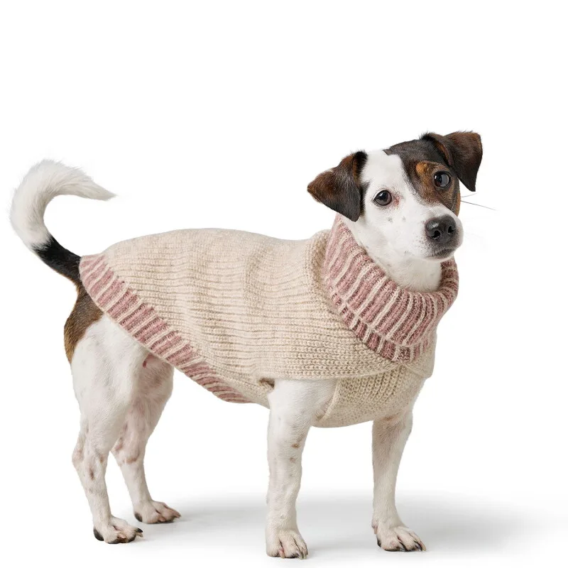 Hundepullover Odense mit Mütze (Set) 30 cm fra Hunter i Creme, Regular – produktbillede