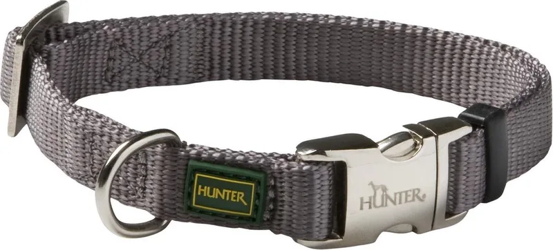Klikhalsband Alu Nylon Soft - Hondenhalsband - 40-55x2.0 cm fra Hunter i Grå – produktbillede