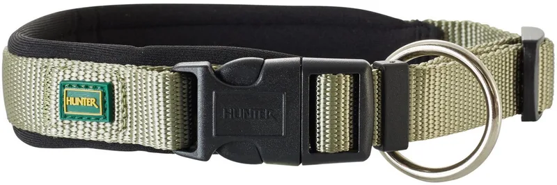 Klikhalsband Neopreen Vario Plus Olijfgroen&Zwart - Hondenhalsband - L-Xl 55-60x2.5 Cm by Hunter in Olijfgroen – product photo