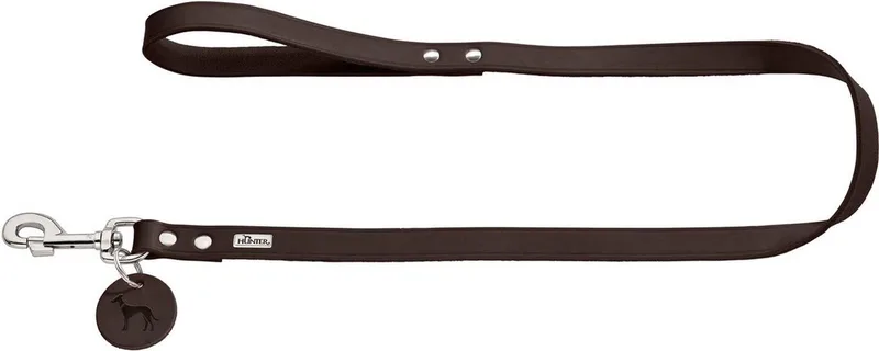 Looplijn Leder - Hondenriem - 100x2 cm de Hunter en Donkerbruin – photo produit