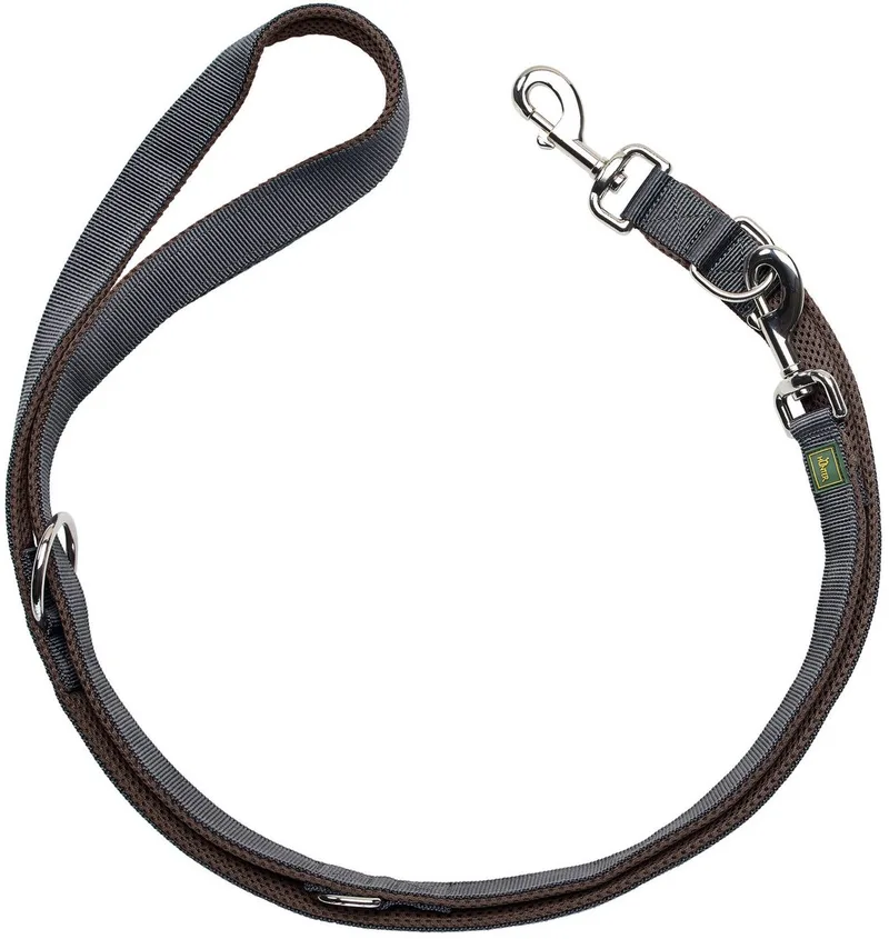 Looplijn Maldon Up Bruin&Grijs - Hondenriem - 200x1,5 cm de Hunter en Marron – photo produit