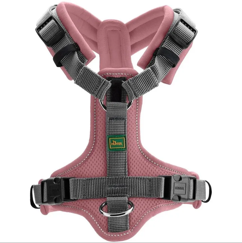 Maldon Up- anti-trek harnas- M - Borstomtrek 53-71 cm- Halsomtrek 50-84 cm de Hunter en Oud Rose – photo produit