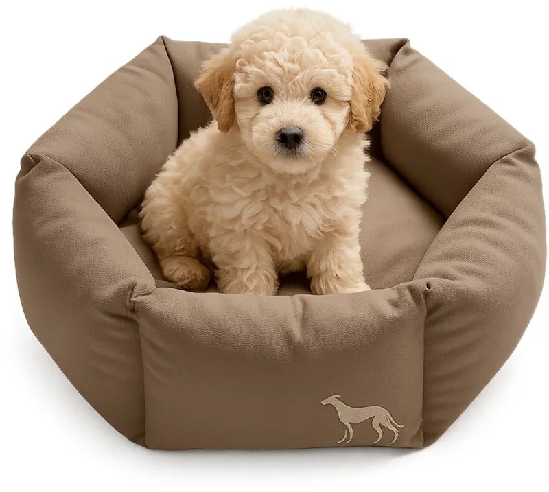 Orthopedische Hondenmand 6-hoekig Taupe L = Ø 90 cm L by Hunter in Brown – product photo