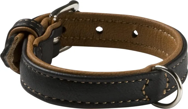 Riem Halsband canadian Zwart / cogn 45x2. de Hunter en Cognac – photo produit