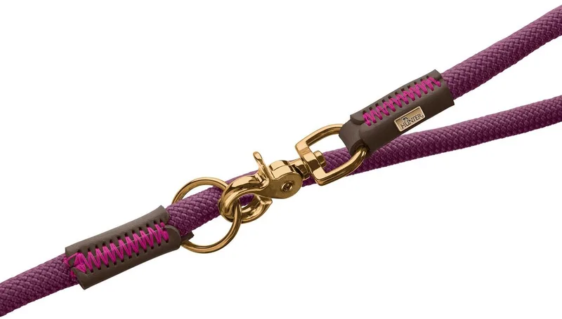 T-Leash Malia - Hondenriem - 200x1 cm Donkerbruin by Hunter in Blackberry – product photo