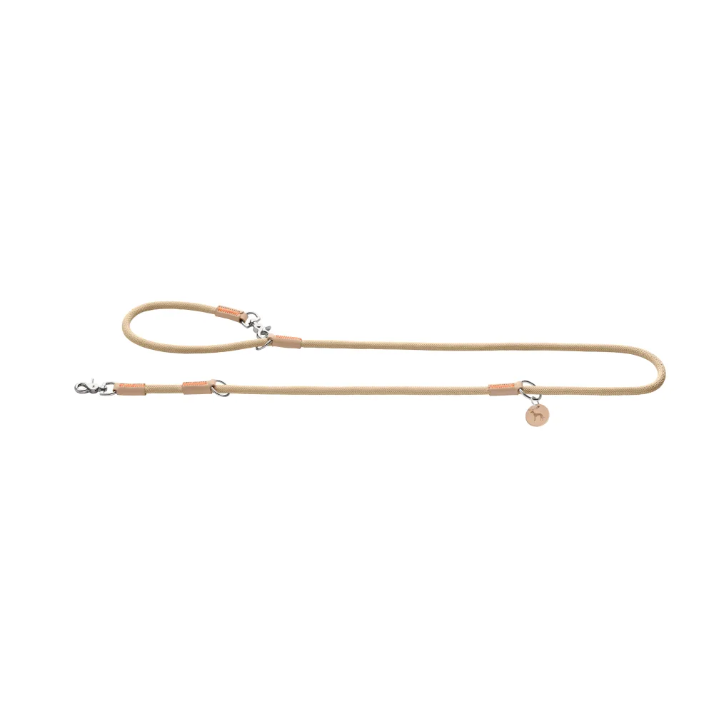 verstelbare hondenriem Malia, beige/naturel 200cm lang, 10mm breed van Hunter – productfoto
