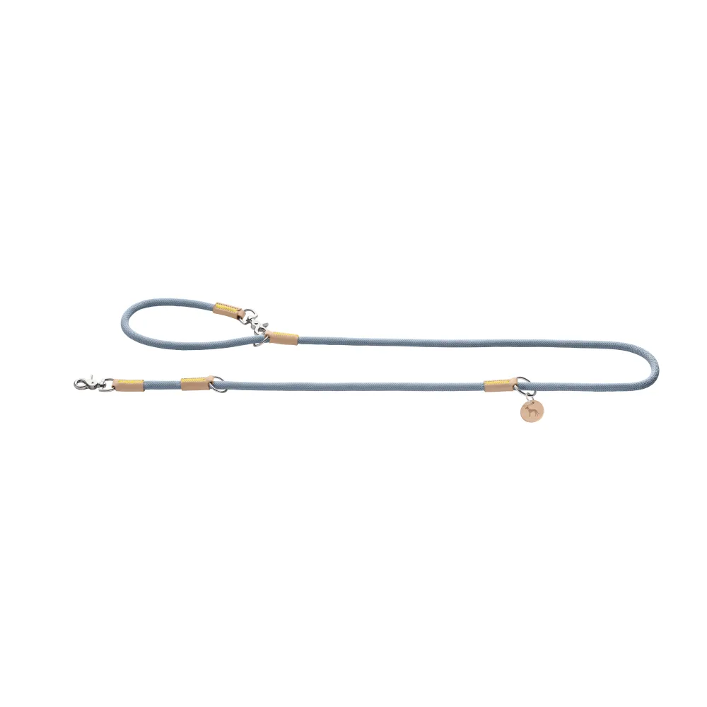 Verstelbare hondenriem Malia, duifblauw/beige 200cm lang, 10mm breed van Hunter – productfoto