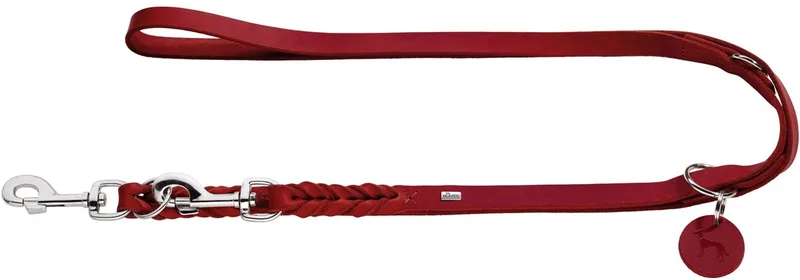 Verstelbare Hondenriem Solid Education 200 cm x 18 mm von Hunter in Rot – Produktfoto