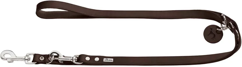Verstelbare Looplijn Leder Donkerbruin - Hondenriem - 200x2 cm by Hunter in Bekijk productafbeelding – product photo