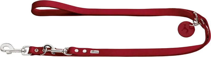 Verstelbare Looplijn Leder - Hondenriem - 200x1.3 cm by Hunter in Red – product photo 1 of 2
