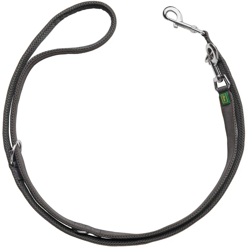 Verstellbare Führleine Divo braun/ grau 1,5 cm, 2 m by Hunter in Regular – product photo
