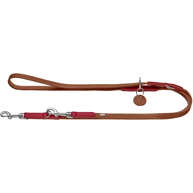 Verstellbare Führleine Karlby beige/ rot 2 m, 2 cm von Hunter in Beige, Rot, Regular – Produktfoto