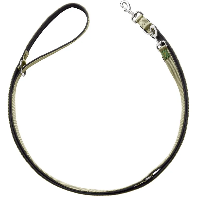 Verstellbare Führleine Neopren 1 cm, 2 m van Hunter in Oliv, Regular – productfoto