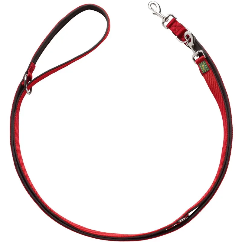 Verstellbare Führleine Neopren rot/ schwarz 2,5 cm, 2 m by Hunter in Red, Black, Regular – product photo