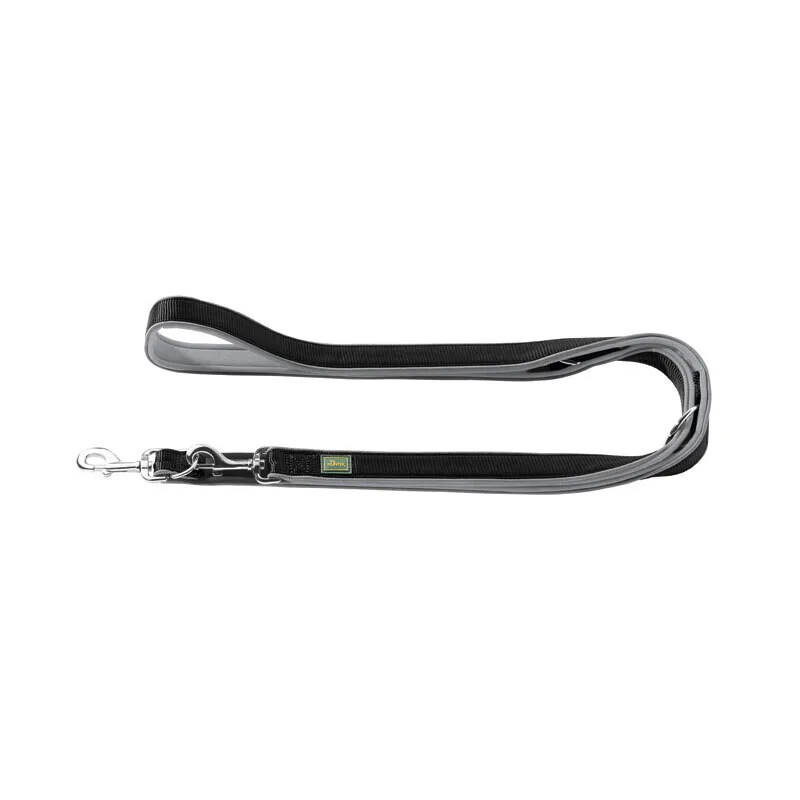 Verstellbare Führleine Neopren schwarz/ grau 1,5 cm, 2 m von Hunter in Schwarz, Grau, Regular – Produktfoto