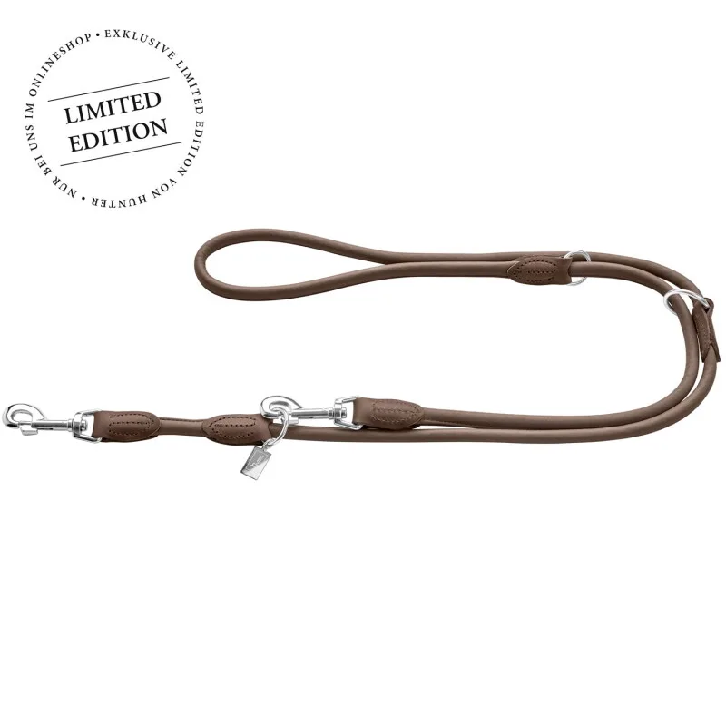 Verstellbare Führleine Round & Soft Bega dunkelbraun S-L von Hunter in Regular – Produktfoto