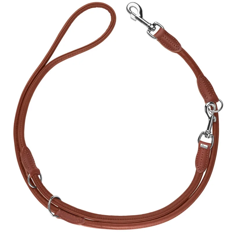 Verstellbare Führleine Round & Soft Canadian Up cognac 1,4 cm von Hunter in Regular – Produktfoto