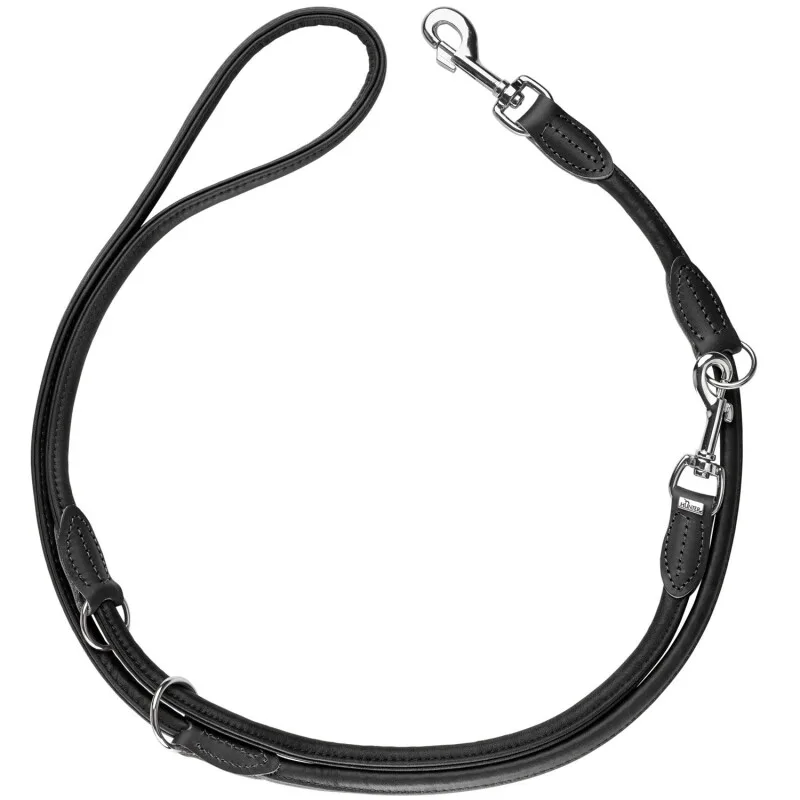 Verstellbare Führleine Round & Soft Canadian Up schwarz 1,4 cm de Hunter en Regular – photo produit