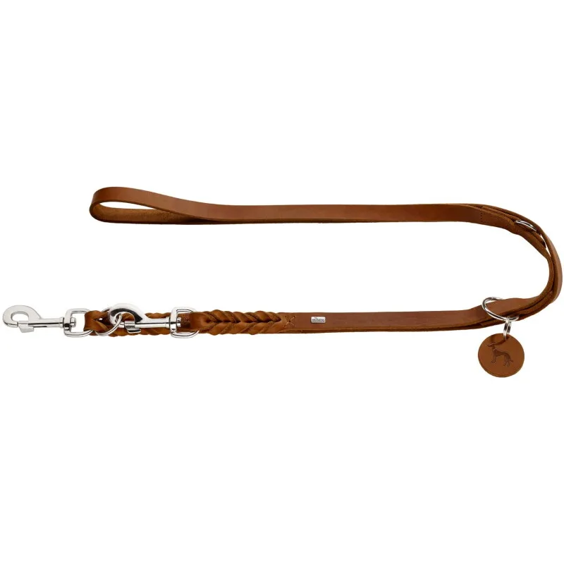 Verstellbare Führleine Solid Education 1,3 cm, 2,5 m van Hunter in Cognac, Regular – productfoto