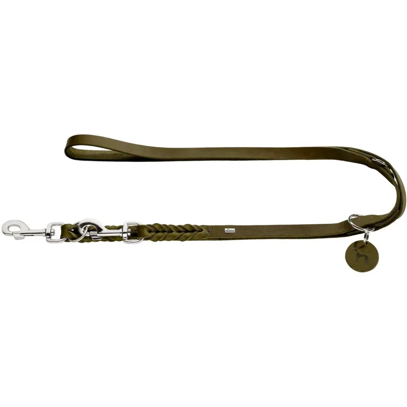 Verstellbare Führleine Solid Education 1,8 cm, 2 m von Hunter in Oliv, Regular – Produktfoto
