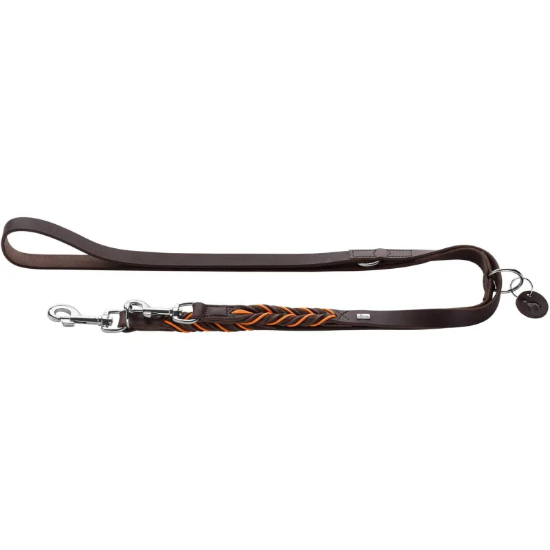 Verstellbare Führleine Solid Education Cord dunkelbraun L-XL von Hunter in Regular – Produktfoto