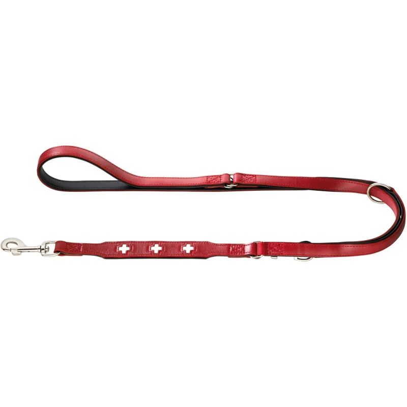 Verstellbare Führleine Swiss rot/ schwarz S-M von Hunter in Rot, Schwarz, Regular – Produktfoto